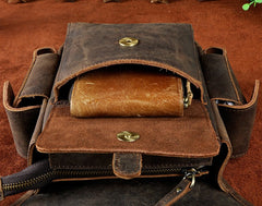 Biker Mens Leather Drop Leg Bag Waist Bag Side Bag Belt Pouch Pack for Men - iwalletsmen