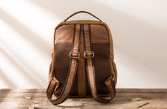 Brown Mens Leather Backpacks Travel Backpacks Laptop Backpack for men - iwalletsmen