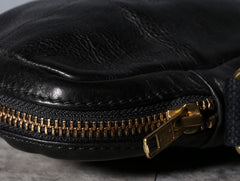 Handmade Genuine Leather Mens Cool Messenger Bag Sling Bag Chest Bag Bike Bag Cycling Bag for men