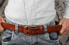 Handmade Genuine Leather Mens Leather Men Brown Black Belt for Men Cool Leather Belt