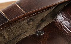 Handmade Genuine Leather Mens Cool Messenger Bag Sling Bag Chest Bag Bike Bag Cycling Bag for men