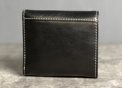 Handmade Leather Mens Cool billfold Leather Wallet Men Small Wallets Trifold for Men