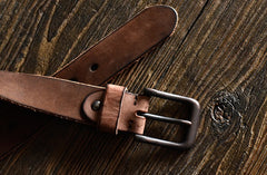 Handmade Leather Mens Leather Men Distress Brown Black Belt for Men Cool Leather Belt