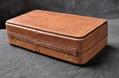 Handmade Leather Mens Box Wallet Wristlet Clutch Wallet Cigarette Box for Men - iwalletsmen