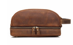 Cool Leather Mens Zipper Wristlet Bag Vintage Clutch Zipper Bag for Men - iwalletsmen