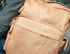 Leather Brown Mens Backpacks Cool Travel Backpack Laptop Backpack for men - iwalletsmen