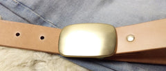 Beige Handmade Leather Mens Belt Leather Belt for Men - iwalletsmen