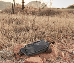Canvas Mens Fanny Pack Canvas Waist Bag Small Canvas Chest Bag for Men - iwalletsmen