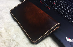 Vintage Leather Bifold Mens Long Wallet Coffee Leather Long Wallets for Men - iwalletsmen