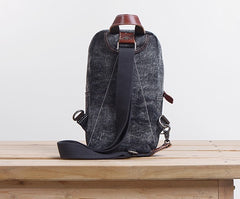 Folk Canvas Mens Sling Bag Vintage Chest Bag One Shoulder Pack for men - iwalletsmen