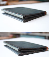 Handmade Vintage Leather Mens Small Bifold Wallet Cool billfold Wallet for Men - iwalletsmen
