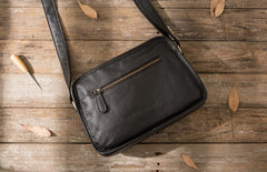 Cool Leather Black Mens Messenger Bag Vintage Shoulder Bag  for Men - iwalletsmen