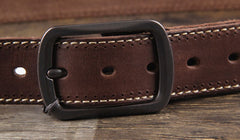 Genuine Leather Punk Rock Biker Trucker Mens Belt Men Black Coffee Belt for Men