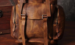 Handmade Leather Mens Cool Backpack Sling Bag Large Travel Bag Hiking Bag for men