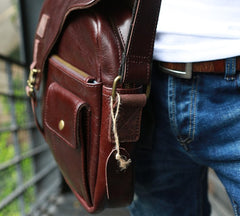 Cool Leather Mens Large Messenger Bags Shoulder Bag for men - iwalletsmen