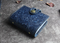 Handmade Leather Floral Mens Cool billfold Wallet Card Holder Small Card Slim Wallets for Men