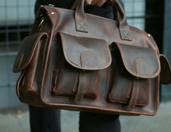 Cool Leather Mens Large Travel Bags Handbag Shoulder Bags for men - iwalletsmen