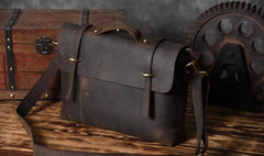 Genuine Leather Mens Cool Messenger Bag Briefcase Work Bag Business Bag for men