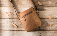 Cool Leather Small Mens Messenger Bags Shoulder Bags for Men - iwalletsmen