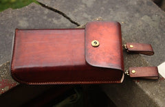 Handmade Cool Leather Belt Pouch Mens Waist Bag Cell Phone Holsters for Men - iwalletsmen