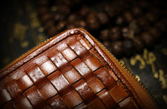 Handmade Leather Braided Mens billfold Wallet Cool Leather Wallet Slim Wallet for Men
