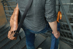 Cool Handmade Vintage Leather Mens Messenger Bags Shoulder Bag for men - iwalletsmen