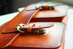 Cool Handmade Leather Mens Messenger Bag Briefcase School Bag for men - iwalletsmen