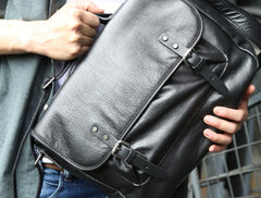 Cool Leather Mens Messenger Bag Briefcase Shoulder Bag for men - iwalletsmen