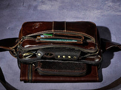 Cool Leather Mens Fanny Pack Waist Bag Hip Pack Belt Bag Bumbag for Men - iwalletsmen