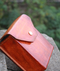 Handmade Brown Leather Belt Pouch Mens Waist Bag CIGARETTE Pouch for Men - iwalletsmen