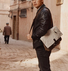 Mens Canvas Cool Side Bag Messenger Bag Canvas Handbag Canvas Tote for Men - iwalletsmen