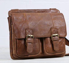 Vintage Brown Cool Leather Mens Messenger Bag Shoulder Bags for Men - iwalletsmen