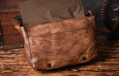 Handmade Leather Mens Cool Messenger Bag Briefcase Work Bag Business Bag for men