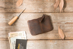 Leather Mens Card Holders Slim Front Pocket Wallet Coin Wallet for Men - iwalletsmen