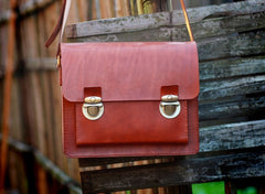 Handmade Vintage Coffee Leather Mens Camera Shoulder Bags Camera Messenger Bag for Men - iwalletsmen