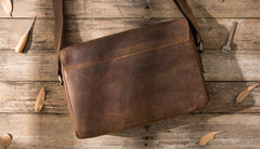 Cool Leather Coffee  Mens Messenger Bags Vintage Shoulder Bags  for Men - iwalletsmen