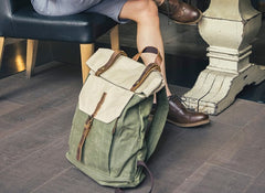 Cool Canvas Gray Travel Bag Mens Backpack Canvas Canvas School Bag for Men - iwalletsmen