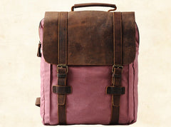 Cool Mens Canvas Leather Travel Backpack Canvas Backpack Canvas School Bag for Men - iwalletsmen