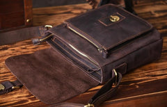 Handmade Leather Mens Cool Shoulder Bag Messenger Bag Chest Bag Bike Bag Cycling Bag for men