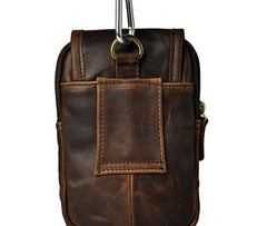 Small Mens Leather Belt Pouch Side Bag Holster Belt Case Waist Pouch for Men - iwalletsmen