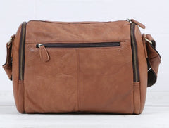 Cool Leather Brown Mens Messenger Bags Vintage Shoulder Bag  for Men - iwalletsmen