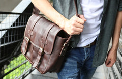 Cool Leather Mens Large Messenger Bag Shoulder Bag for men - iwalletsmen