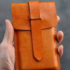Handmade Leather Belt Pouch Mens Waist Bag Phone holsters for Men - iwalletsmen