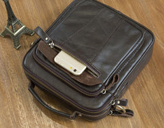 Cool Leather Mens Small Side Bag Messenger Bags Shoulder Bags for Men - iwalletsmen