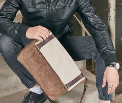 Mens Canvas Gray Cool Courier bag Messenger Bag Canvas Side Bag for Men - iwalletsmen