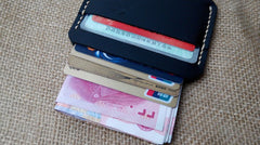 Black Leather Mens Slim Front Pocket Wallets Leather Cards Wallet for Men - iwalletsmen