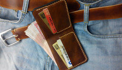 Brown Vintage Leather Mens Slim Small Wallet Leather Bifold Wallets for Men - iwalletsmen