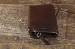 Handmade Genuine Leather Mens Cool Slim Leather Wallet Men Small Wallets Bifold for Men