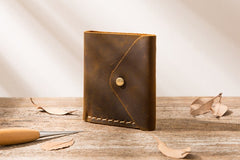 Cool Handmade Leather Mens Small Wallets Bifold Vintage billfold Wallet for Men - iwalletsmen