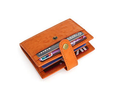 Leather Mens Front Pocket Wallet Card Wallet Small Slim Wallet Change Wallet for Men - iwalletsmen